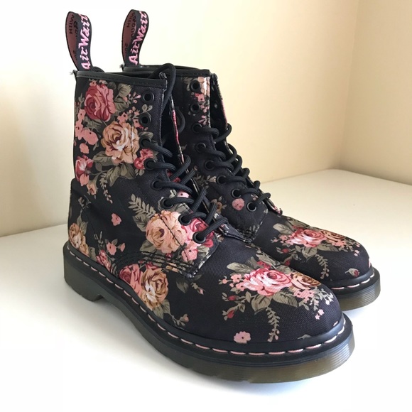 rose print doc martens
